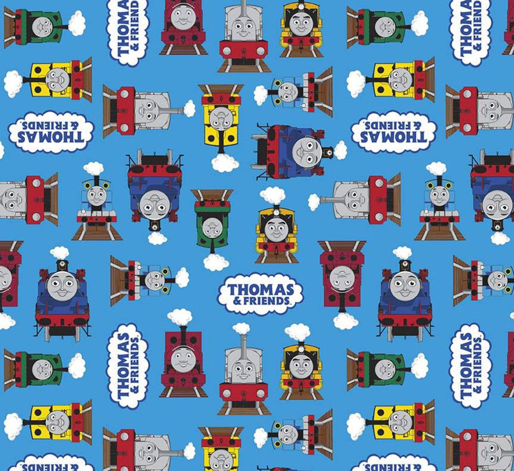 Thomas and Friends Blue Fabric - 1/2 Meter - Cotton Fabric