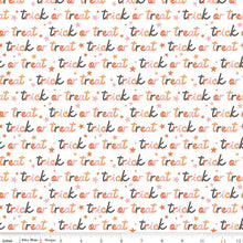 Load image into Gallery viewer, Hey Pumpkin Trick Or Treat C16034 - White Fabric - 1/2 Meter - Cotton Fabric
