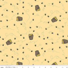Charger l&#39;image dans la galerie, Winnie The Pooh Bees Sunshine C17004 - Yellow Fabric - 1/2 Meter - Cotton Fabric
