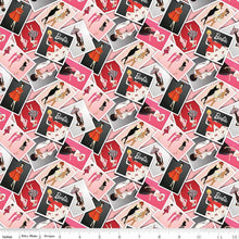 Load image into Gallery viewer, Barbie™ Vintage Photos CD16896 - Pink Fabric - 1/2 Meter - Cotton Fabric
