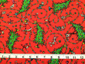 How the Grinch Stole Christmas 22569 Red Robert Kaufman - 1/2 Meter - Cotton Fabric