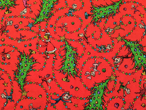 How the Grinch Stole Christmas 22569 Red Robert Kaufman - 1/2 Meter - Cotton Fabric