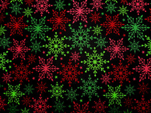 Bright Snowflakes - 1 Yard Cut - Cotton Fabric