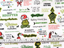 Load image into Gallery viewer, How the Grinch Stole Christmas ADE-20280 223 White Robert Kaufman - 1/2 Meter - Cotton Fabric
