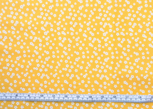 Flower Yellow/White Fabric - 1/2 Meter - Cotton Fabric