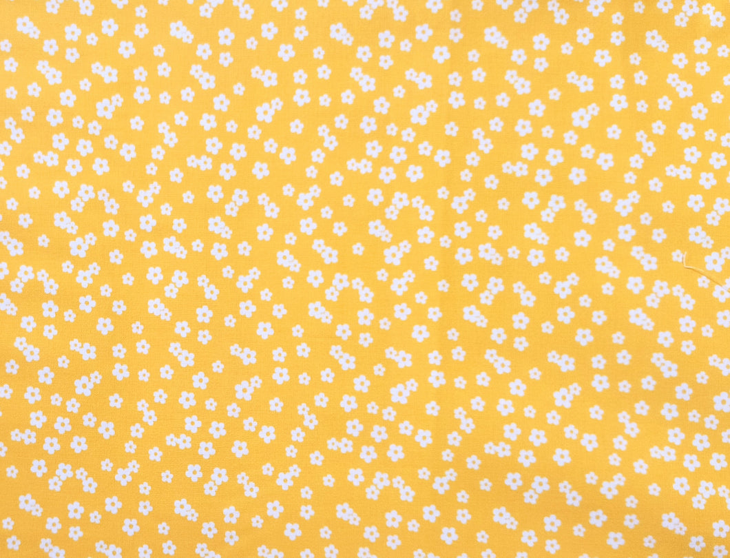 Flower Yellow/White Fabric - 1/2 Meter - Cotton Fabric