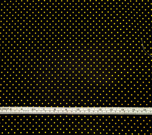 Dots Yellow/Black Fabric - 1/2 Meter - Cotton Fabric