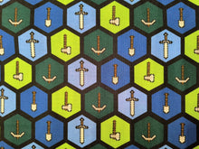 Load image into Gallery viewer, Minecraft Tools - Blue Fabric - 1/2 Meter - Cotton Fabric
