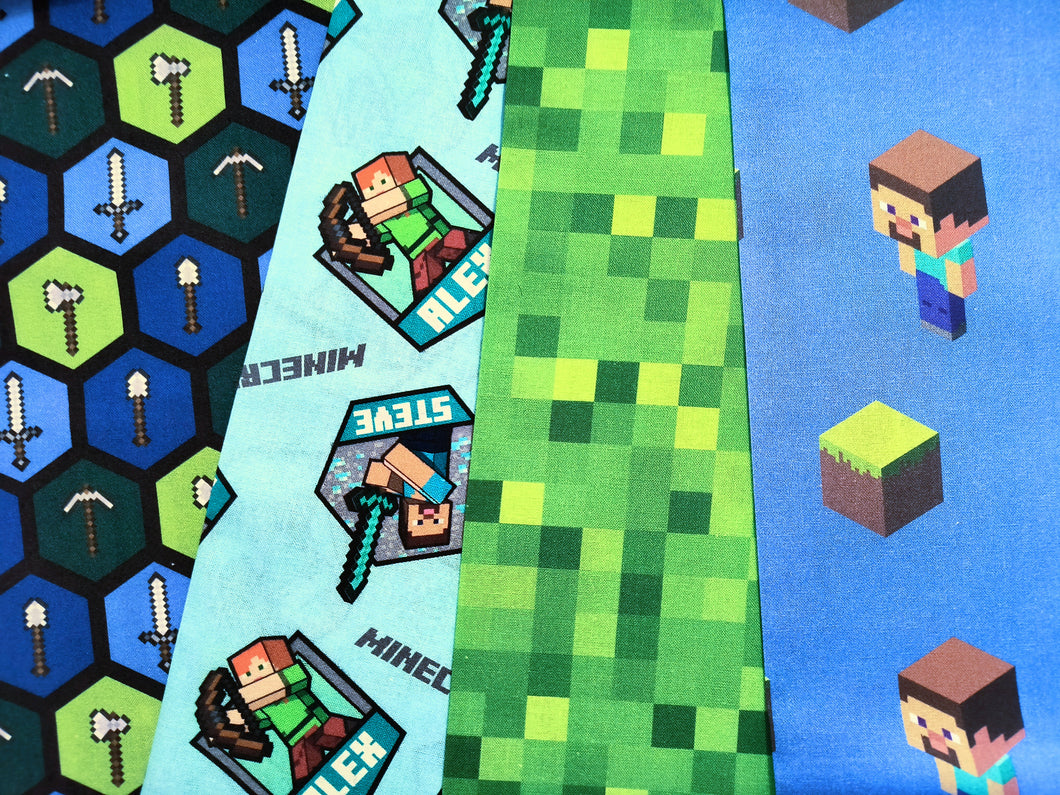 Minecraft II 4 PCS Fat Quarter Bundle - Cotton Fabric