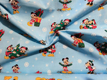 Charger l&#39;image dans la galerie, Disney - Mickey and Friends Christmas Day 71753 - Light Blue Fabric - 1/2 Meter - Cotton Fabric
