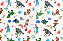 Load image into Gallery viewer, Toy Icon Pals - White Fabric - 1/2 Meter - Cotton Fabric
