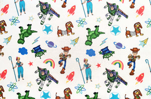 Toy Icon Pals - White Fabric - 1/2 Meter - Cotton Fabric
