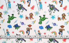Load image into Gallery viewer, Toy Icon Pals - White Fabric - 1/2 Meter - Cotton Fabric
