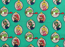 Load image into Gallery viewer, Super Mario Badge - Turqoise Fabric - 1/2 Meter - Cotton Fabric
