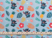 Load image into Gallery viewer, Stitch Hula 73292 - Light Blue Fabric - 1/2 Meter - Cotton Fabric
