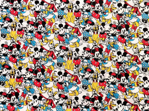 Mickey and Friends Sensational Snapshop - Multi Fabric - 1/2 Meter - Cotton Fabric