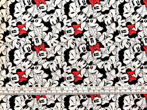 Minnie Tossed Face 85271010 02 White Fabric - 1/2 Meter - Cotton Fabric