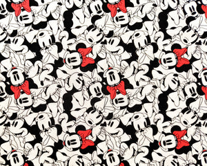 Minnie Tossed Face 85271010 02 White Fabric - 1/2 Meter - Cotton Fabric
