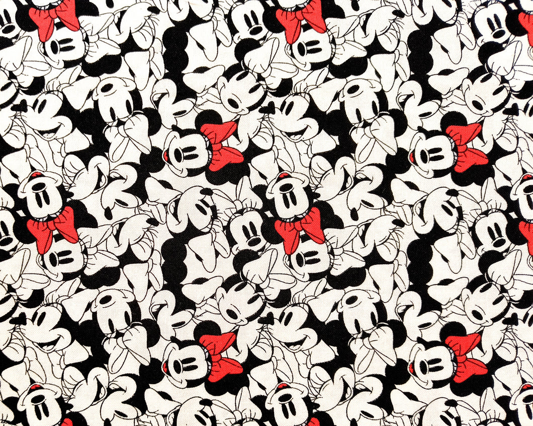 Minnie Tossed Face 85271010 02 White Fabric - 1/2 Meter - Cotton Fabric