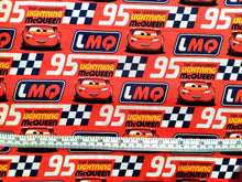 Load image into Gallery viewer, Cars - McQueen The Legend - Red Fabric - 1/2 Meter - Cotton Fabric
