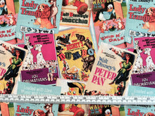 Load image into Gallery viewer, Classics Disney Posters Fabric - 1/2 Meter - Cotton Fabric
