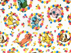 Pokemon 21306 White - Robert Kaufman - 1/2 Meter - Cotton Fabric