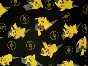 Pokemon 74564 Black - Robert Kaufman - 1/2 Meter - Cotton Fabric