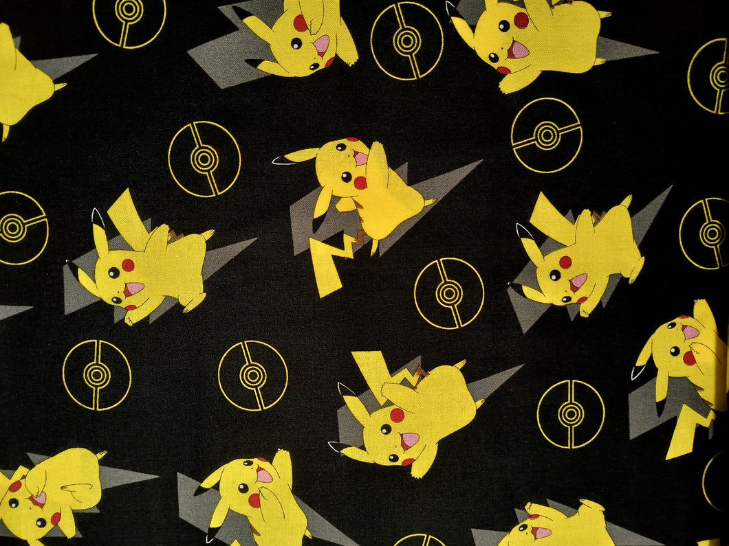 Pokemon 74564 Black - Robert Kaufman - 1/2 Meter - Cotton Fabric