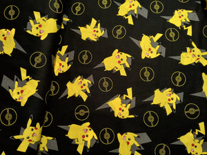 Pokemon 74564 Black - Robert Kaufman - 1/2 Meter - Cotton Fabric