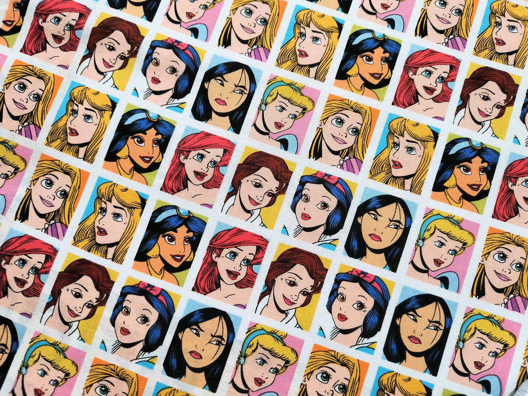 Princess Grid Face 73934- Multi Fabric - 1/2 Meter - Cotton Fabric