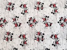 Load image into Gallery viewer, Mickey and Minnie Starlight - White/Grey Fabric - 1/2 Meter - Cotton Fabric
