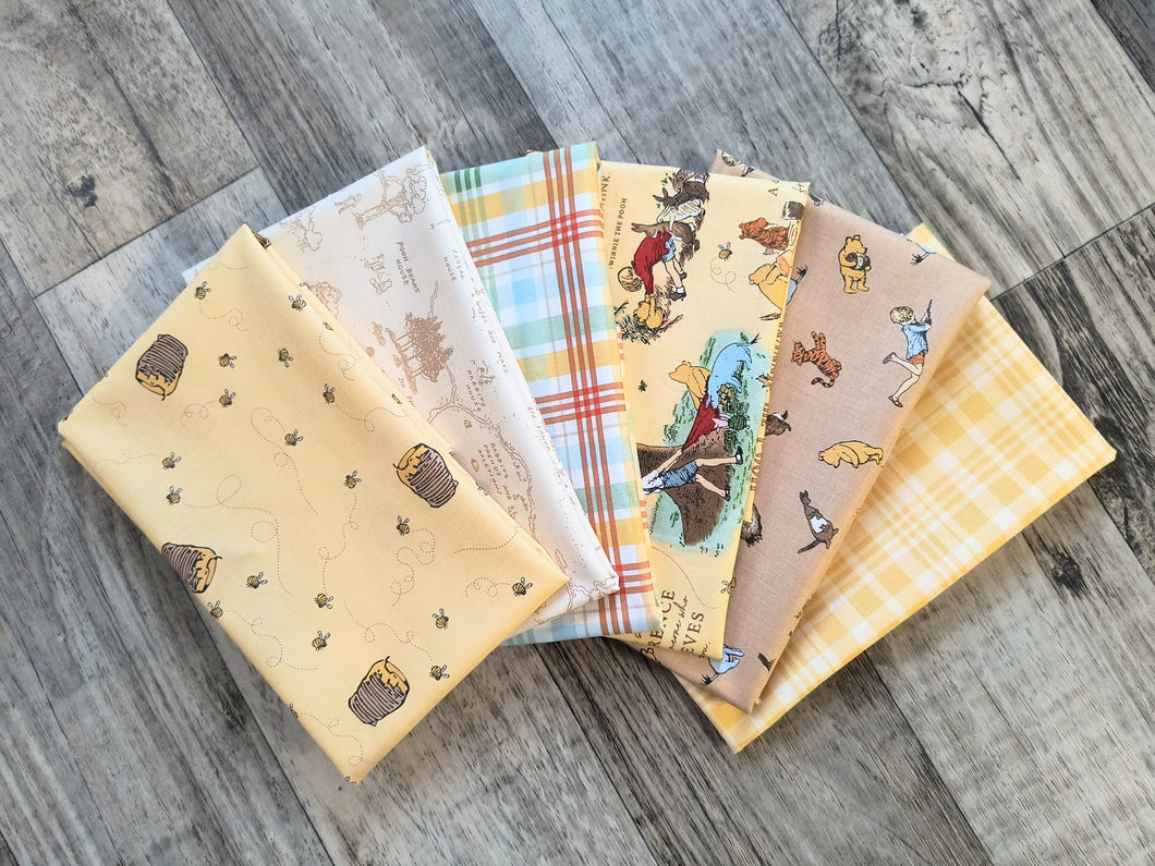 Winnie The Pooh 6 PCS Fat Quarter Bundle - Cotton Fabric