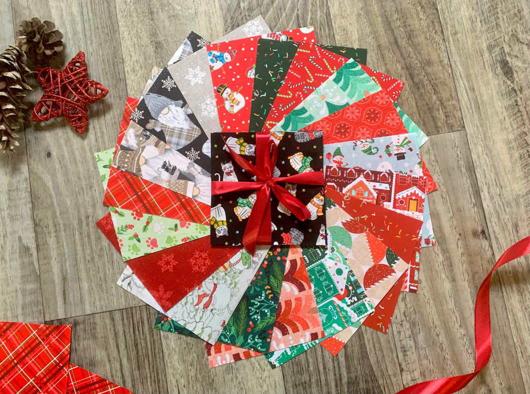 Christmas #1 - 5” Squares - 20pcs - Cotton Fabric