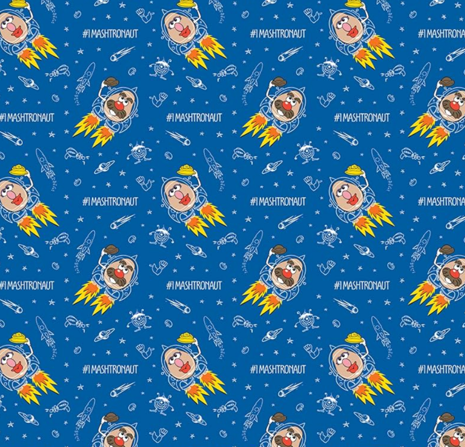 Mr Potato Head Toy Story - Mashtronaut Blue Fabric - 1/2 Meter - Cotton Fabric