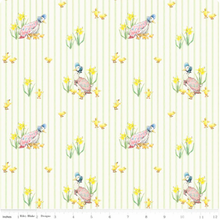 Charger l&#39;image dans la galerie, Peter Rabbit and Friends - Duck Stripe - Cream Fabric - 1/2 Meter - Cotton Fabric
