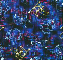 Charger l'image dans la galerie, Pokemon Neon Lights 23124-69 Midnight - Robert Kaufman - 1/2 Meter - Cotton Fabric
