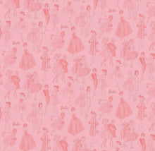 Load image into Gallery viewer, Barbie™ Vintage Tonal CD16892 - Pink Fabric - 1/2 Meter - Cotton Fabric
