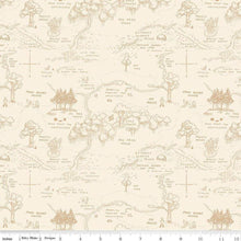 Charger l&#39;image dans la galerie, Winnie The Pooh Map C1700 - Cream Fabric - 1/2 Meter - Cotton Fabric
