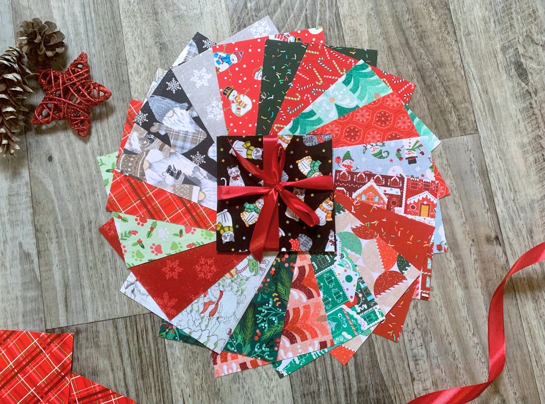 Christmas #1 - 5” Squares - 20pcs - Cotton Fabric