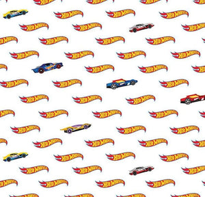 Hot Wheels C9752 White Fabric - 1/2 Meter - Cotton Fabric