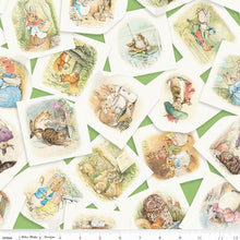 Charger l&#39;image dans la galerie, Peter Rabbit and Friends Main - Green Fabric - 1/2 Meter - Cotton Fabric
