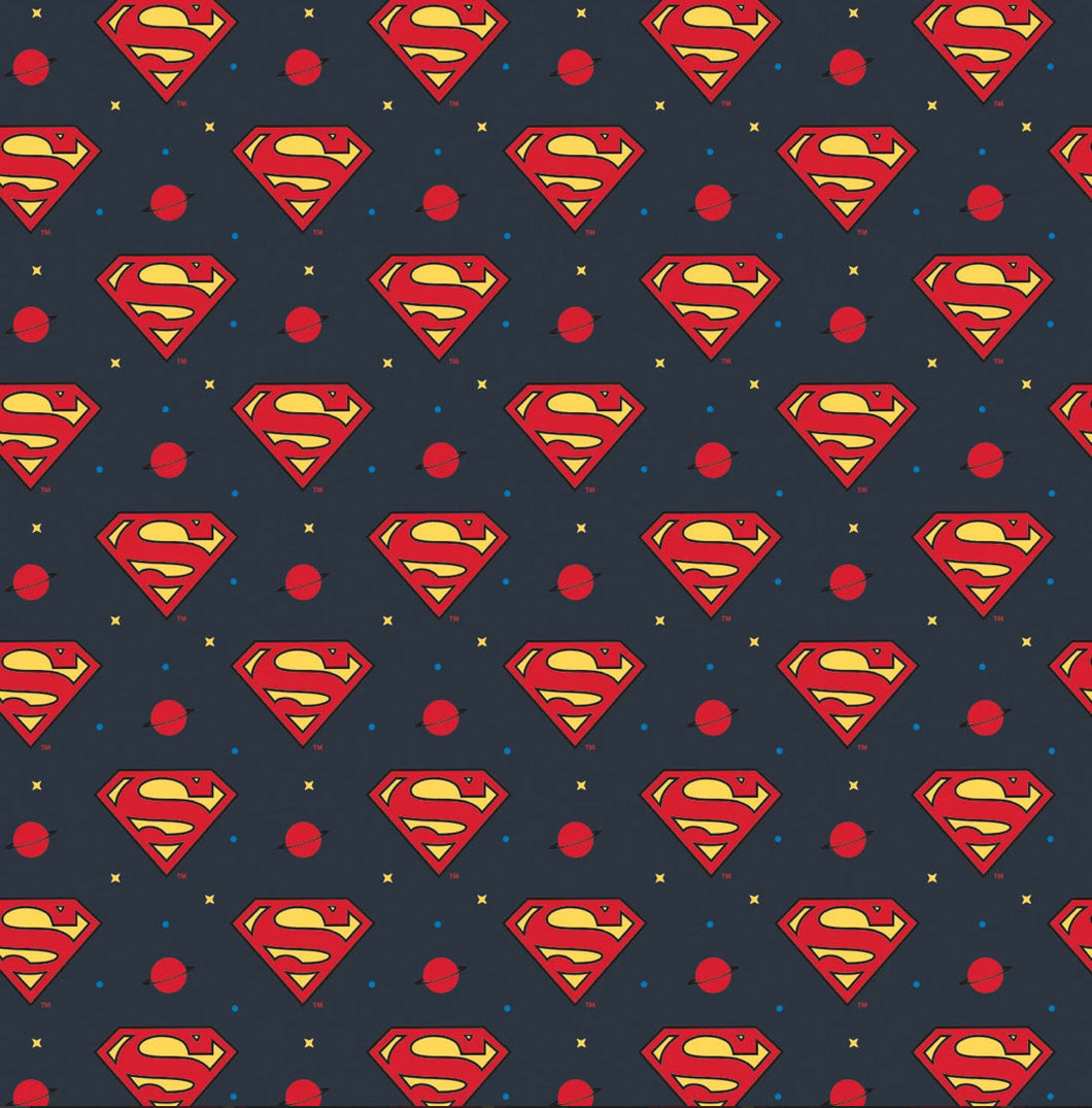 Young DC Jr Superman Logo 23421469 04 Fabric - 1/2 Meter - Cotton Fabric
