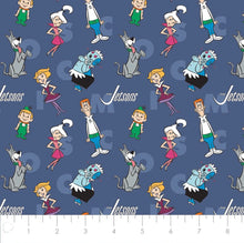 Charger l&#39;image dans la galerie, The Jetsons - Characters &amp; Letters - Blue Fabric - 1/2 Meter - Cotton Fabric
