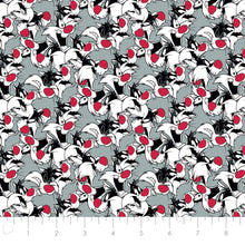 Load image into Gallery viewer, Looney Tunes II - Looney Tunes Sylvester Expressions Fabric - 1/2 Meter - Cotton Fabric
