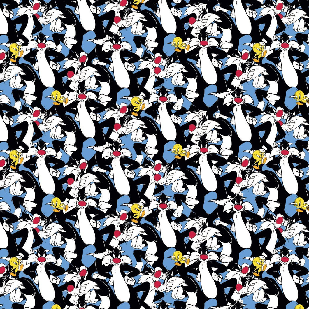 Looney Tunes II - Looney Tunes Sylvester & Tweety Fabric - 1/2 Meter - Cotton Fabric