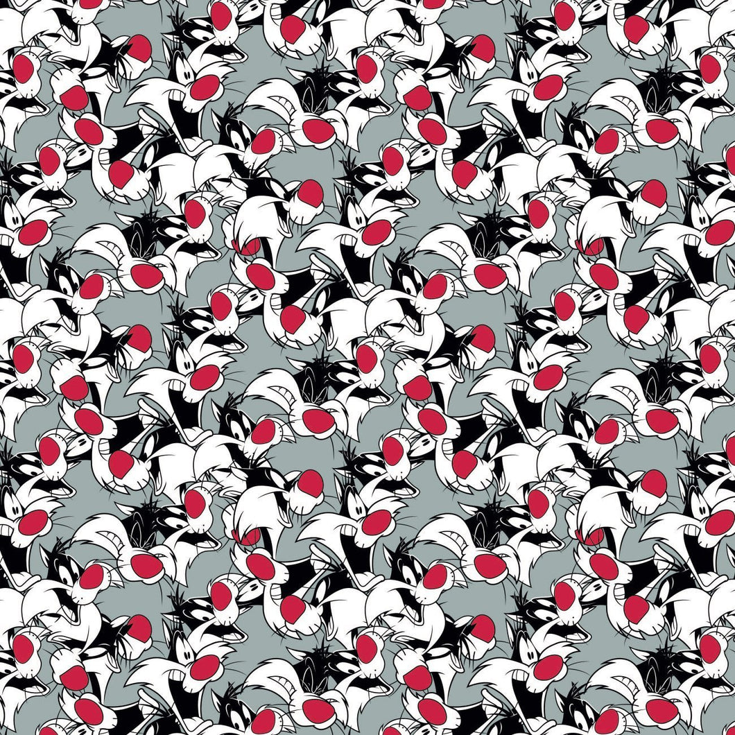 Looney Tunes II - Looney Tunes Sylvester Expressions Fabric - 1/2 Meter - Cotton Fabric