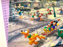 Load image into Gallery viewer, Mickey and Friends - Victorian Christmas Panel - Cotton Fabric
