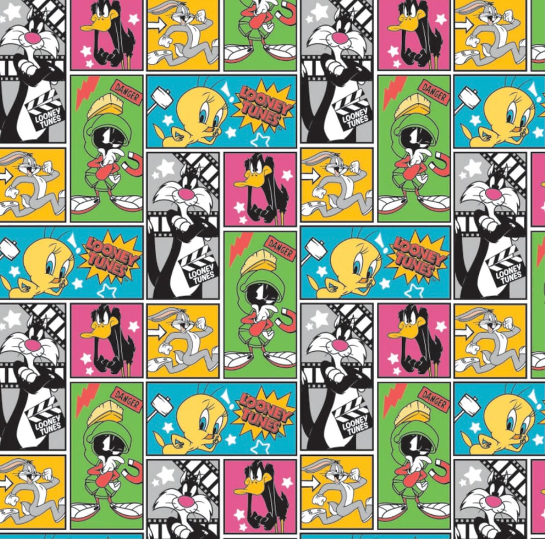 Looney Tunes III - Looney Tunes Frames - Multi Fabric - 1/2 Meter - Cotton Fabric