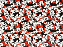 Load image into Gallery viewer, Minnie Tossed Face 85271010 02 Red Fabric - 1/2 Meter - Cotton Fabric
