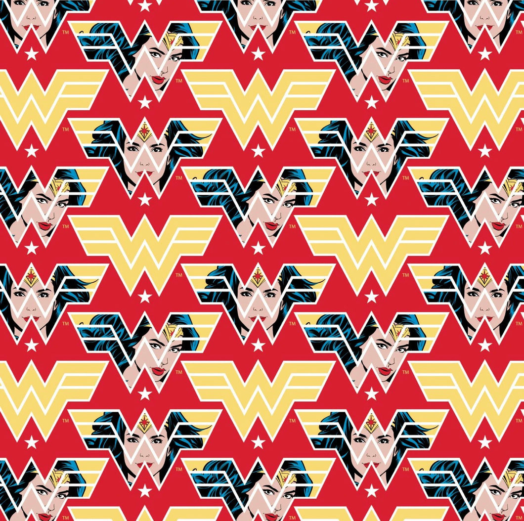 Wonder Woman - WW84 - Face Crop Fabric - 1/2 Meter - Cotton Fabric